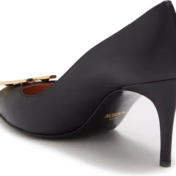 MOSCHINO Logo 3” Pump Heel Sz US7.5 / EU38 Italy - Picture 4 of 6